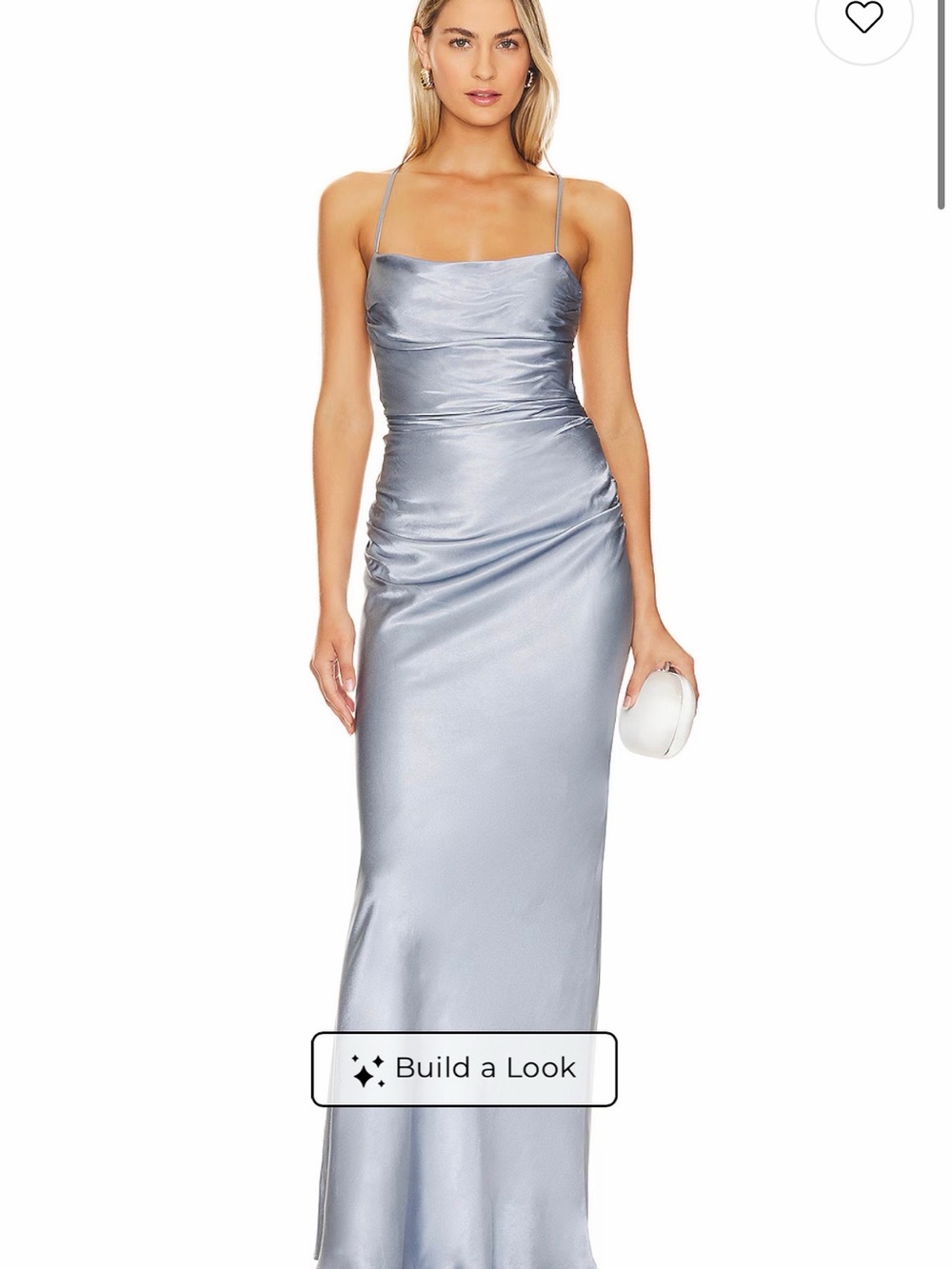 Shona Joy Silver Satin Cowl Neck Maxi Dress